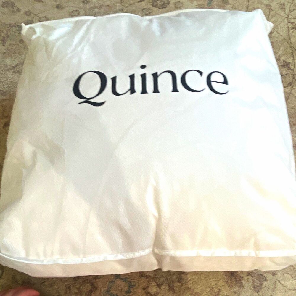Quince White Duvet Insert King/Cal King Polyester Fill Cotton Cover 1pc